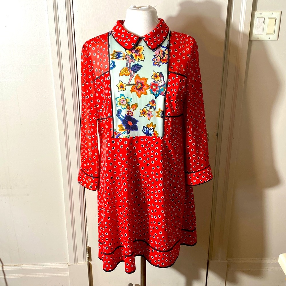 Ted Baker floral and geometric print dress